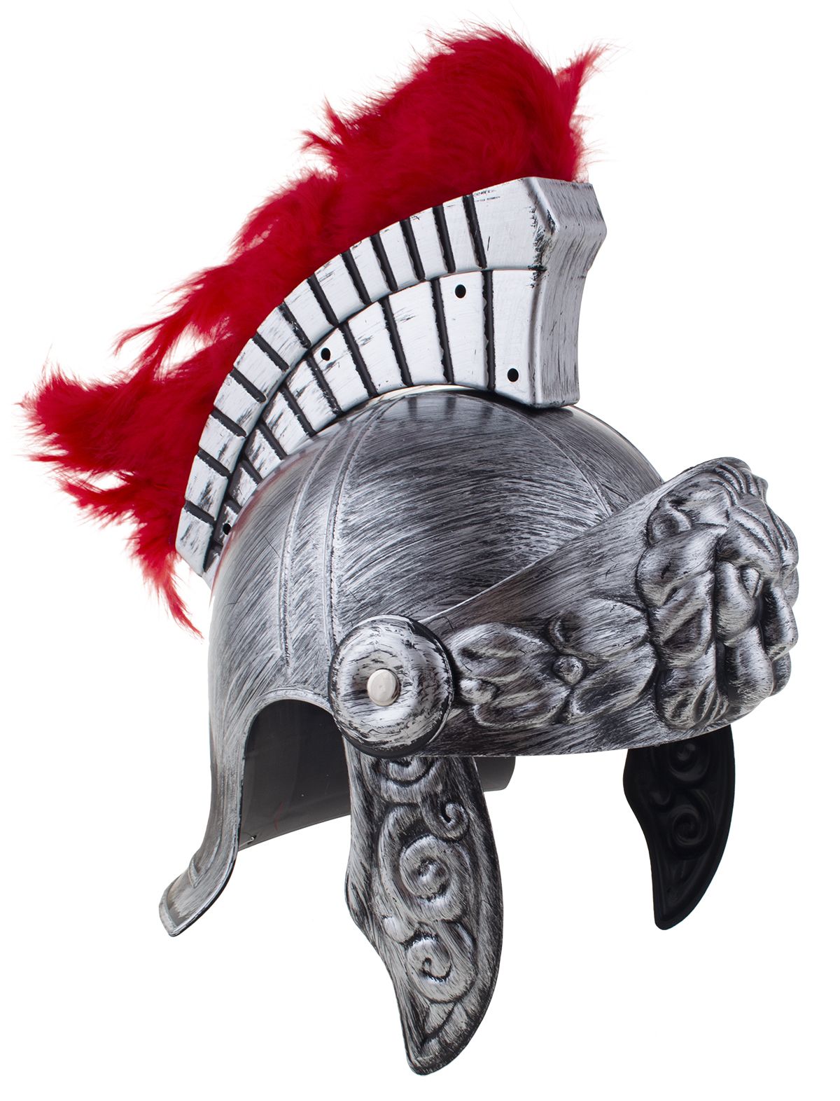 verkoop - attributen - Hoeden-diadeem - Romeinse helm zilver met rode pluimen